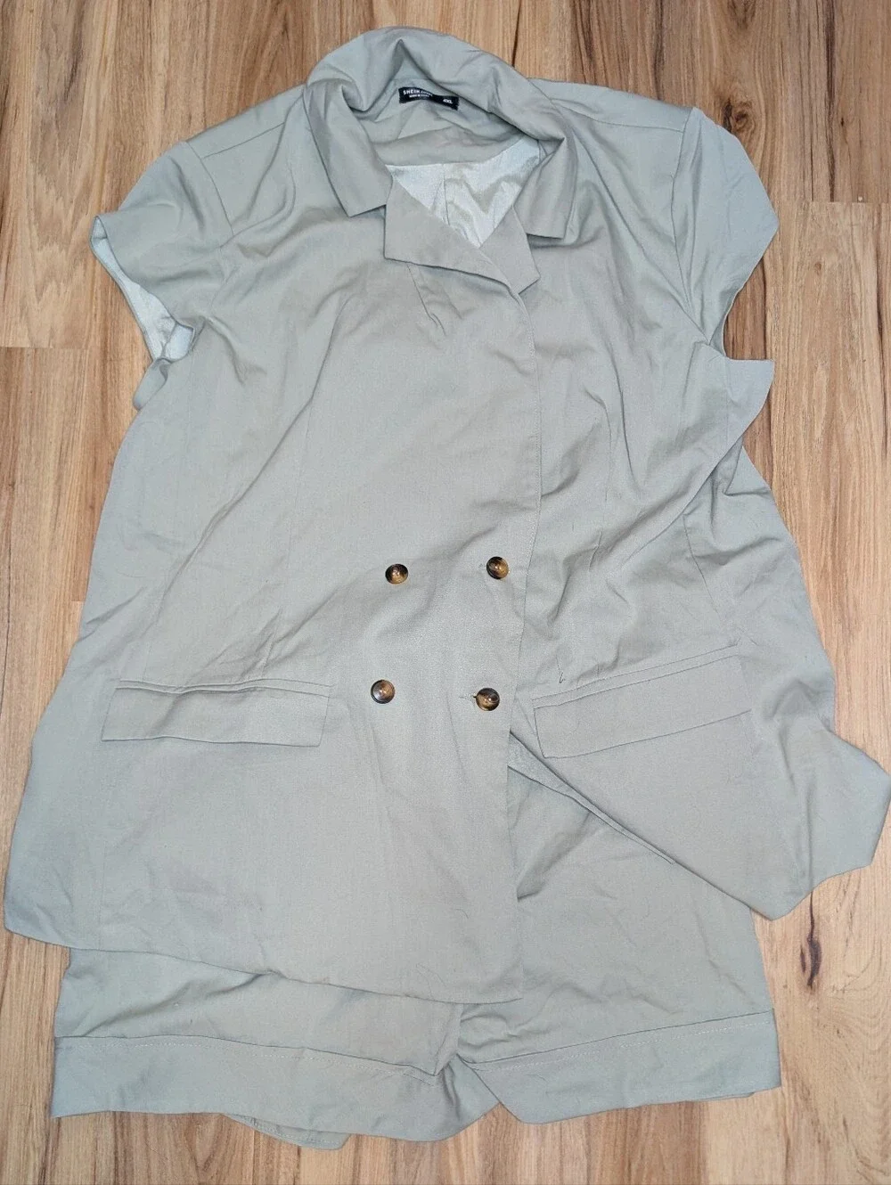 SHEIN Curve 4XL Sage Green Blazer & Shorts Set Plus Size Matching Set